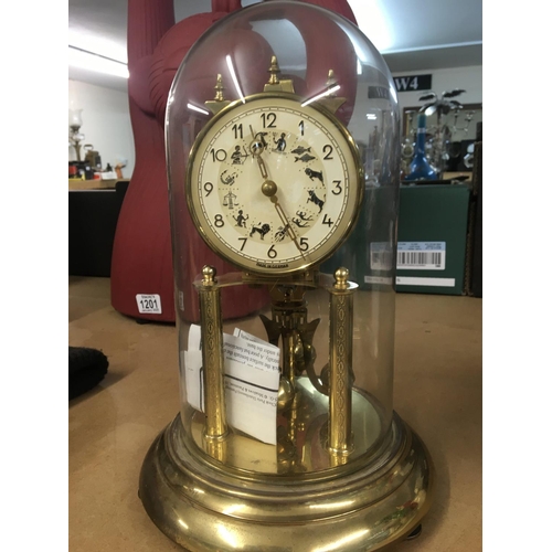 1398 - A regulating anniversary clock under a dome