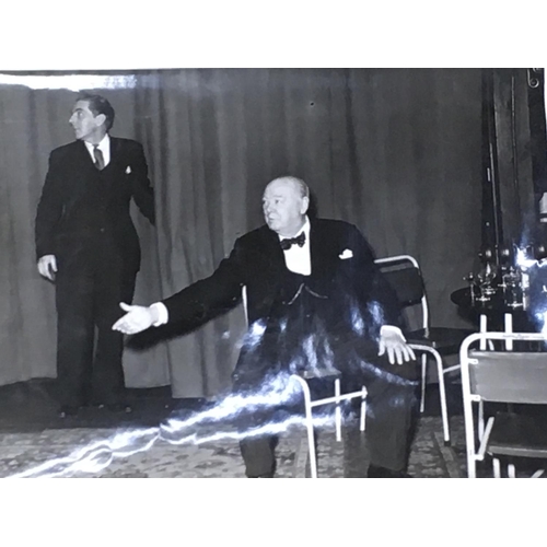 1502 - Original Winston Churchill 80th birthday celebration dinner photos at Manor Hall Chigwell, some fram... 
