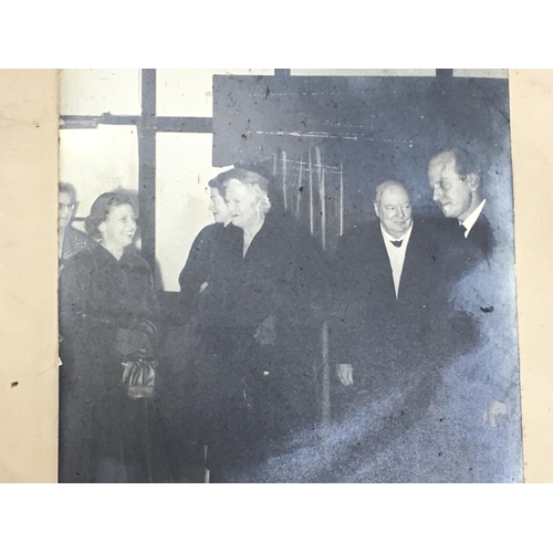 1502 - Original Winston Churchill 80th birthday celebration dinner photos at Manor Hall Chigwell, some fram... 