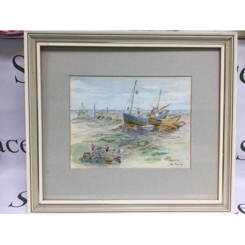 1507 - Three Jean Plouvier watercolours of scenes around Hastings, approx 42cm x 37.5cm. Shipping category ... 