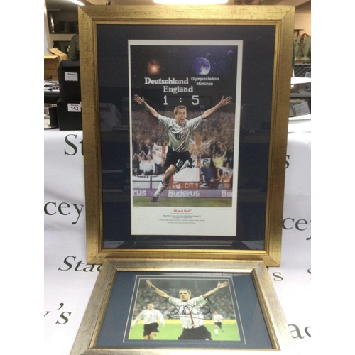 1512 - Three framed and glazed signed prints of Michael Owen plus an England team photo (unsigned) (4). Two... 