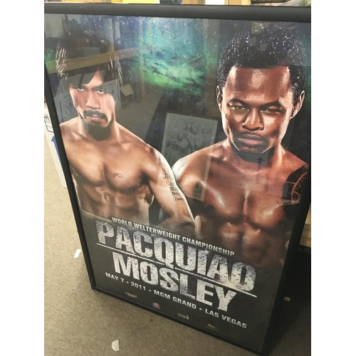1515 - Framed sports memorabilia including boxing posters, signed Roger Bannister photo etc.This lot cannot... 