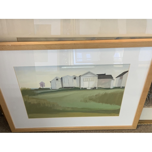 1538 - Fred Hines dated 1894 Watercolour, landscape farm view 79cm x 62cm, Hamilton Chapman harbour scene d... 