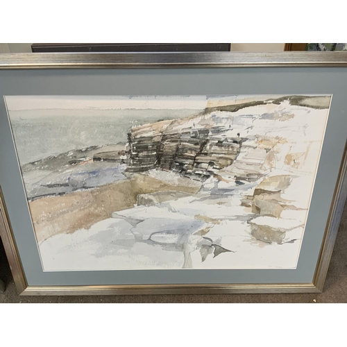 1538 - Fred Hines dated 1894 Watercolour, landscape farm view 79cm x 62cm, Hamilton Chapman harbour scene d... 