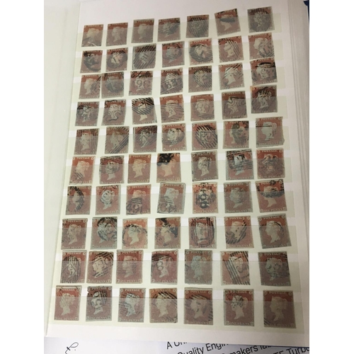 1707 - A Comprehensive collection of Victorian 1d penny red stamps in a blue album good presentation each s... 