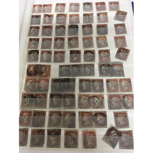 1707 - A Comprehensive collection of Victorian 1d penny red stamps in a blue album good presentation each s... 
