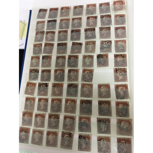 1707 - A Comprehensive collection of Victorian 1d penny red stamps in a blue album good presentation each s... 