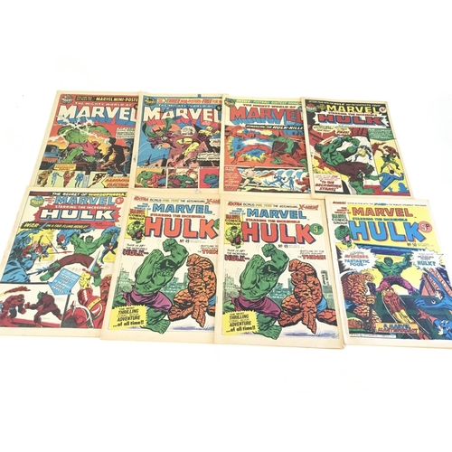 1711 - A box containing approximately 140 1970's marvel comics. Consisting of The Incredible Hulk and Plane... 