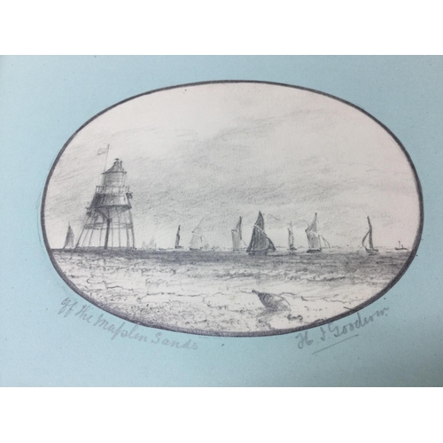 1734 - Two books of autograph albums containing various sketches and watercolours including local interest ... 