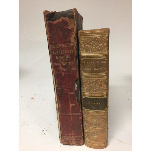 1738 - A leather bound book British Birds in there Haunts by the late Rev C Johns eighth edition with numer... 