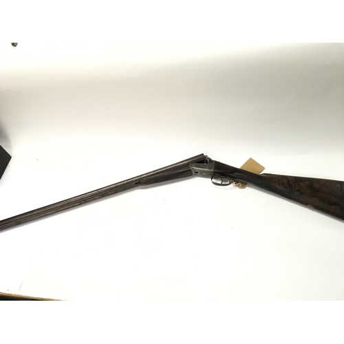 1807 - A Turners and sons 12g side by side shotgun with double trigger. Damascus twist 30 inch barrel. 1729... 