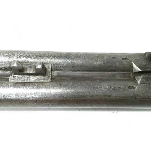1807 - A Turners and sons 12g side by side shotgun with double trigger. Damascus twist 30 inch barrel. 1729... 