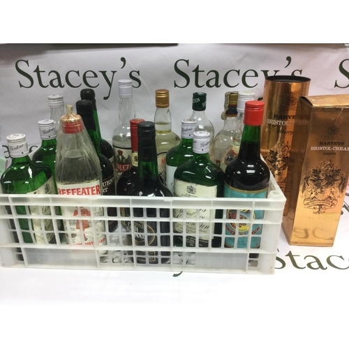 1817 - A collection of spirits comprising various gin, cognac, rum and vodka. Shipping category D.
