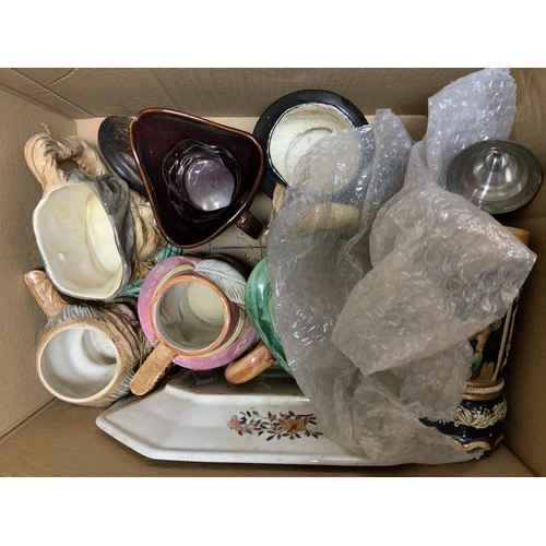 1965 - 3 boxes of various ceramics and odds.