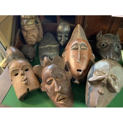 1967 - A good collection of antique and later African tribal masks.