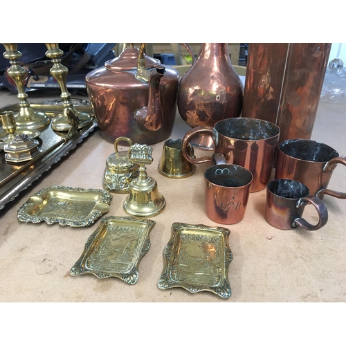 1983 - A collection of assorted copper and brass wear. Postage C