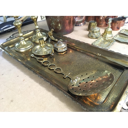 1983 - A collection of assorted copper and brass wear. Postage C