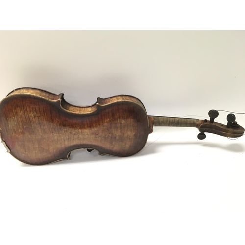 2000 - Two cased vintage violins including a stradivarius Copy, both violins in need of restoration. Postag... 