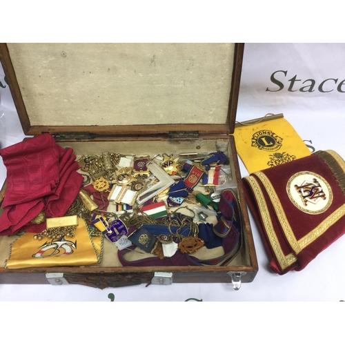 807 - A case of Masonic regalia. Shipping category C.