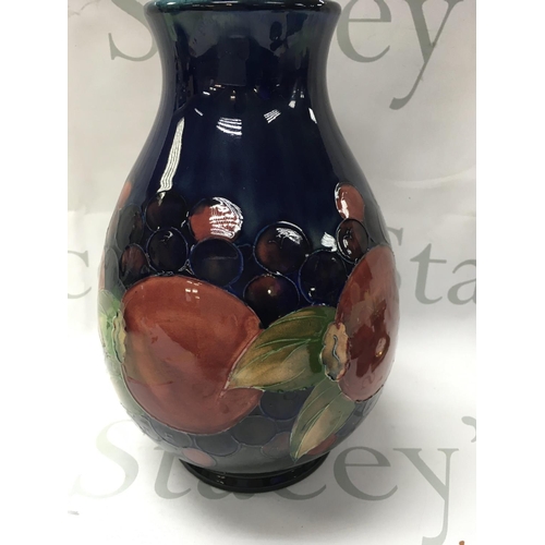 1012 - A Moorcroft vase decorated with pomegranate pattern 25 cm No damage or restoration.