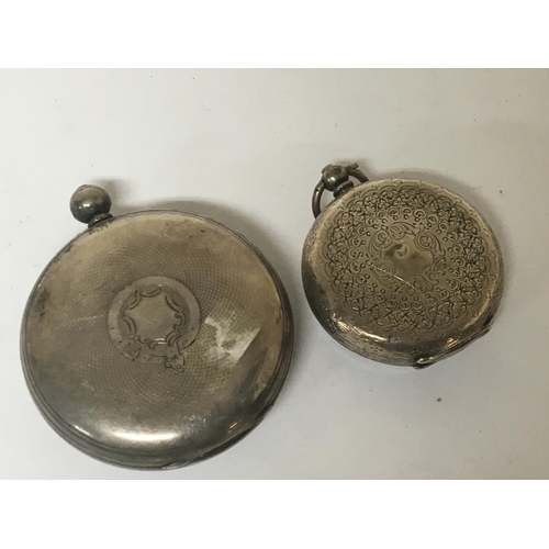 803 - A silver cased key wind pocket watch and one other silver cased fob watch (2)