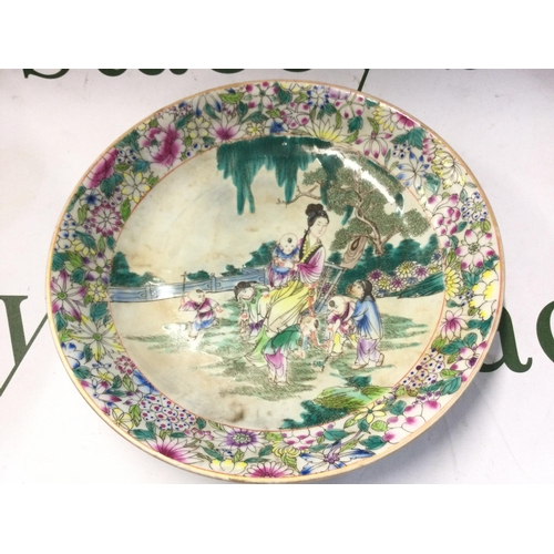 911 - A collection of Chinese 18th-19th century plates including blue and white with river scene designs. ... 