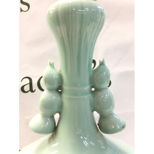 918 - A Chinese porcelain cyan glaze Lotus root vase, this lot cannot be posted