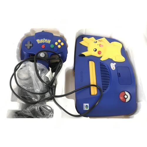 10 - A Boxed Nintendo 64 Pokemon Pikachu Version. In A Acrylic Case.