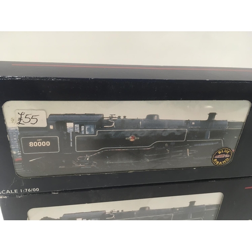 117 - Two boxed model locomotives by Bachmann no.s 32356 and 32351 standard class 4 mt. BR lined black. 00... 