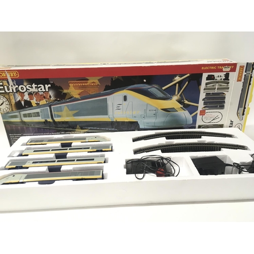 123 - A boxed Hornby model railway set no. 1013. Eurostar. 00 gauge.