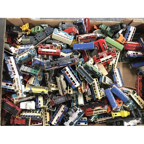 137 - A Box Containing mostly Playworn Diecast Buses.