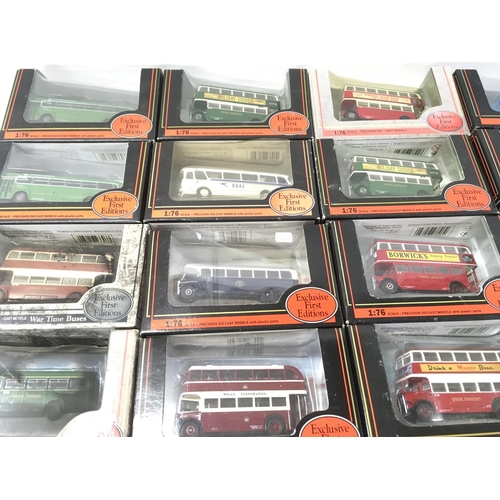 157 - A collection in excess of 20 boxed diecast model buses by Exclusive First Editions no reserve