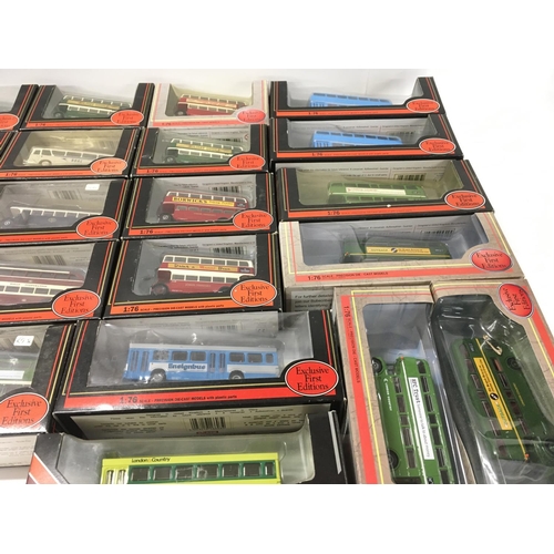 157 - A collection in excess of 20 boxed diecast model buses by Exclusive First Editions no reserve