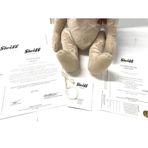 181 - A Boxed Steiff Grace Teddy Bear. Limited Edition. With Certificate.