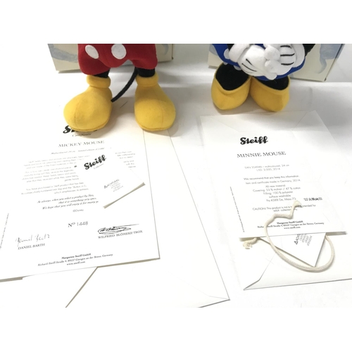 184 - A Boxed Steiff Micky Mouse and A Boxed Minnie Mouse. Limited Editions. Both With Certificates(2).