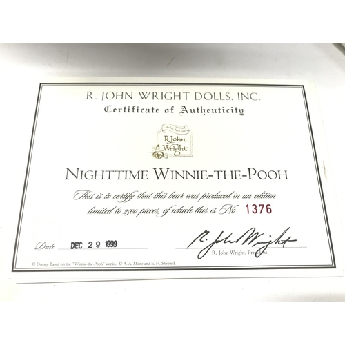 193 - A Boxed R.John Wright Dolls Winnie The Pooh Nighttime. With Certificate.