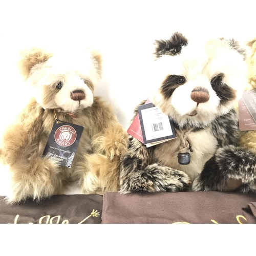 206 - 4 Charlie Bears for the Isabelle Collection. A Anniversary Isabelle. A Anniversary Woody and Bannas ... 