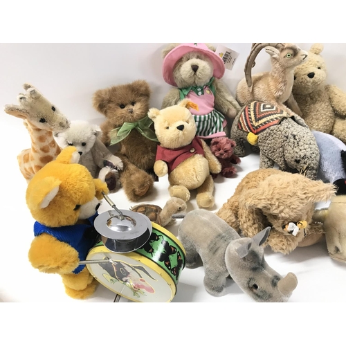 212 - A Collection of Various Teddy Bears Including Steiff.