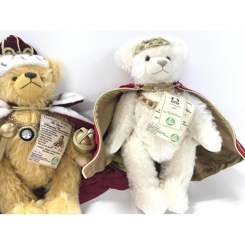 214 - 2 X Herman Bears the Queens Dimond Coronation and The Queens Diamond Jubilee Bear. Both With Tags.