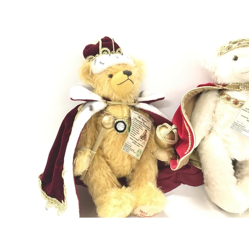 214 - 2 X Herman Bears the Queens Dimond Coronation and The Queens Diamond Jubilee Bear. Both With Tags.