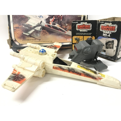 223 - A Boxed Vintage Star Wars X-Wing Fighter. And a INT-4 Both Have Parts Missing And Boxes Worn. No Res... 