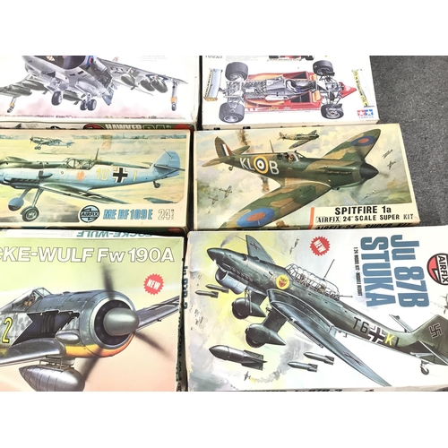 247 - A Collection of Large Scale Model Kits By Airfix And Tamiya.boxes in various states.