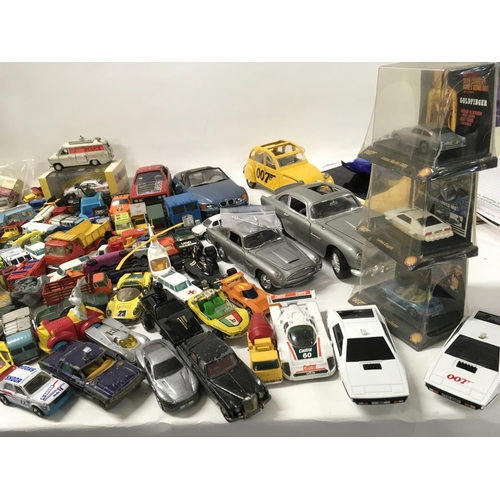 250 - A collection of Playworn diecast vehicles manufactured by Corgi..Matchbox etc. includes several Jame... 