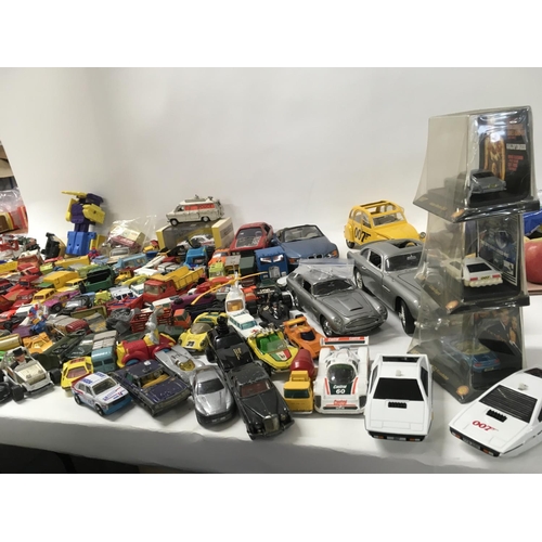 250 - A collection of Playworn diecast vehicles manufactured by Corgi..Matchbox etc. includes several Jame... 