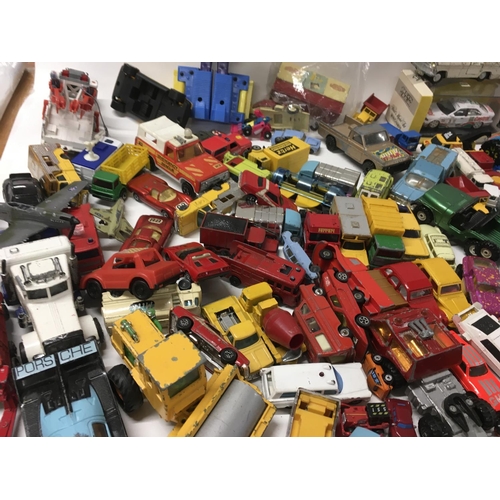 250 - A collection of Playworn diecast vehicles manufactured by Corgi..Matchbox etc. includes several Jame... 