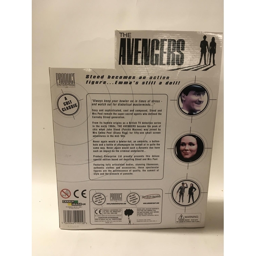 262 - The Avengers boxed action figures featuring STEED and MRS PEEL with accessories including bottle of ... 