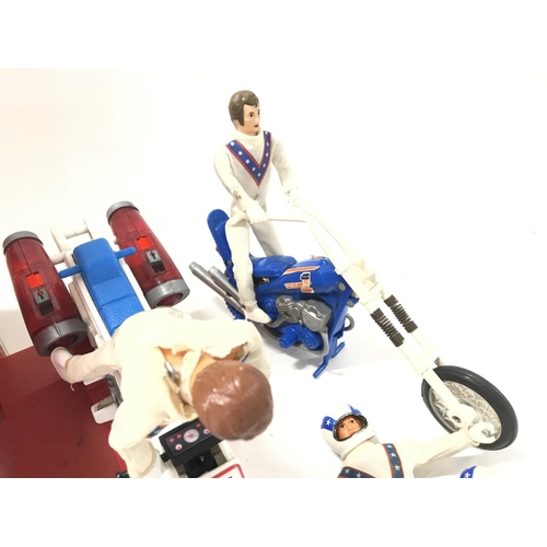 264 - A Boxed Ideal Toys Evel Knievel Super Jet Cycle. Also. Chopper Bike And Extra Figure. Super Cycle Ha... 