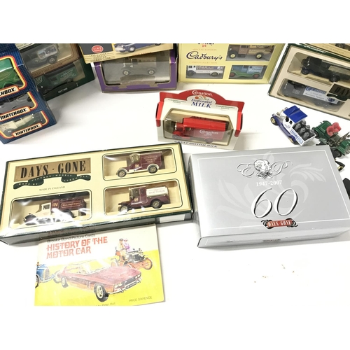 282 - A Small Collection of Boxed Diecast Including Lledo.Corgi. Matchbox Etc and a Brooke Bond History Of... 