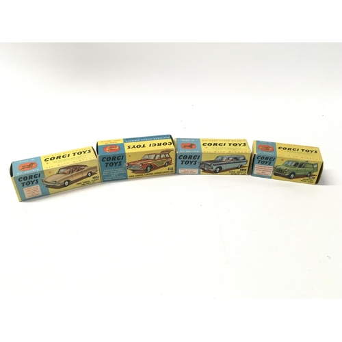 29 - A collection of 4 boxed diecast cars by Corgi includes No234 a Ford Consul Classic..No424 a Ford Zep... 