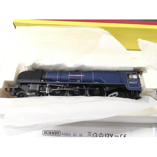 308 - A boxed 00 gauge model locomotive with tender by Hornby R2553. BR 4.6.2. Duchess Class City of Brist... 